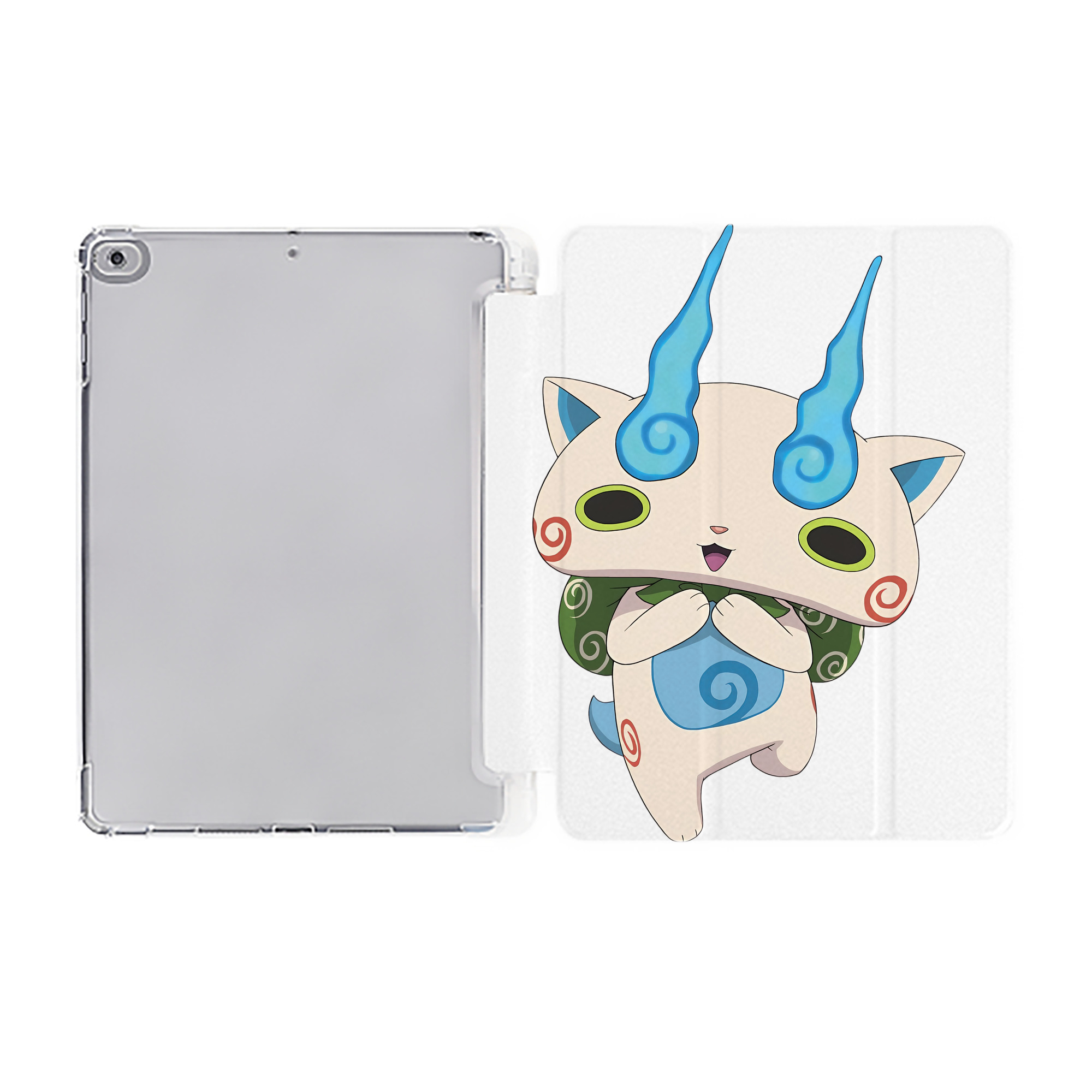 （画像用） 妖怪ウォッチ Yo-kai Watch IPad ケース ペン収納付き 三つ折りスタンド PUレザー×シリコン 対応機種9.5/10.5/10.9インチ